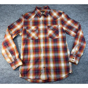 Pendleton Men’s Long-Sleeve Western Shirt Pearl Snap Pockets 100% Pima Cotton S